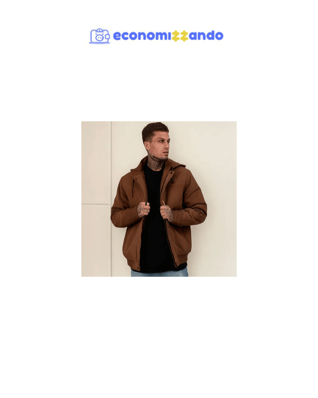 Casaco Masculino Plus Size Jaqueta Sarja Forrada Capuz