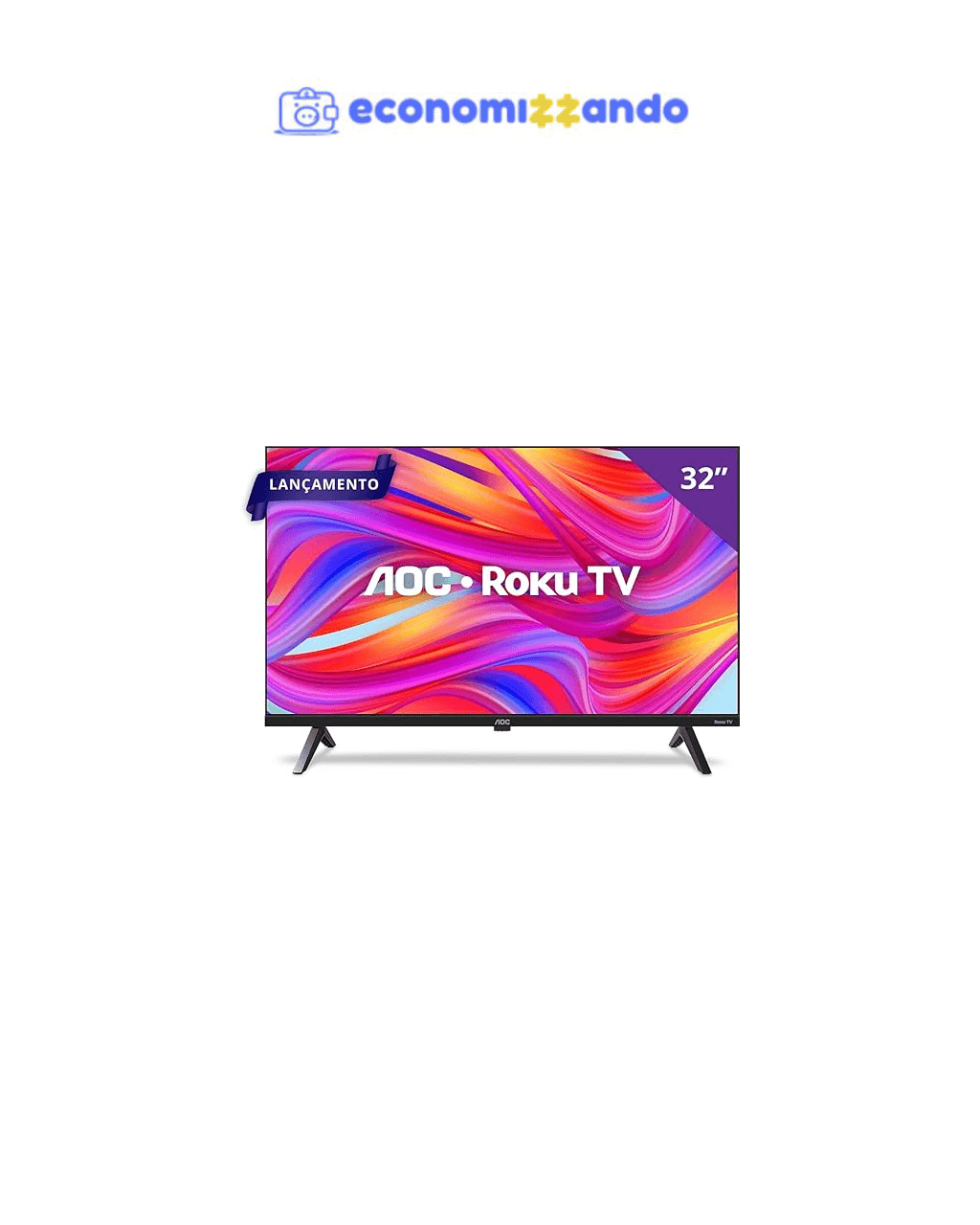 AOC, Smart TV, Roku, 32'' HD, 32S5045/78G, com HDMI, USB, Wi-Fi, Conversor Digital
