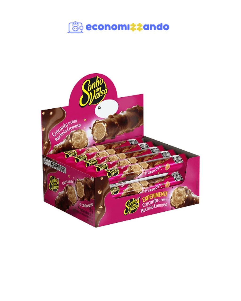 Stick Wafer Recheado Sonho de Valsa display com 15 unidades de 25g