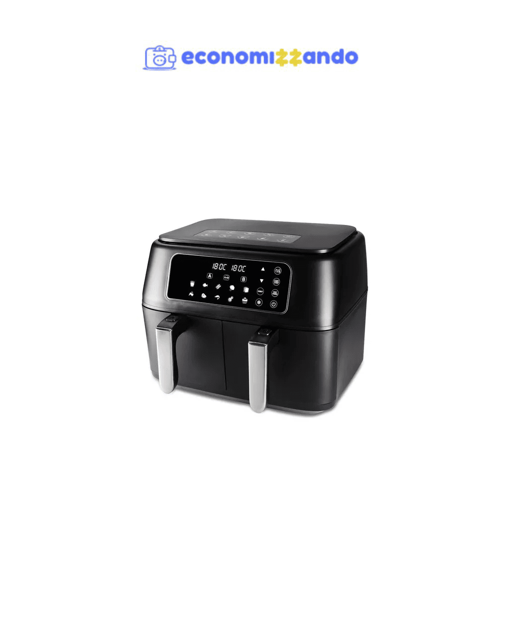 Fritadeira Dual Air Fryer Duplo Cesto 8l Hamilton Beach Cor Preto