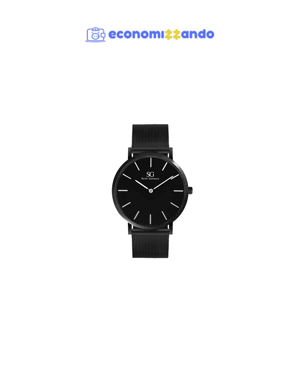 Relógio Masculino Preto Saint Germain Houston Full Black 40mm Fundo Preto