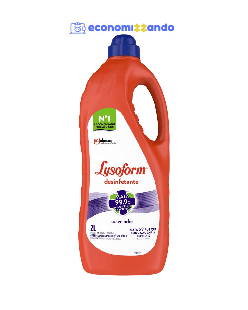 Lysoform Suave Odor, Desinfetante Líquido, Limpeza Casa, 2L