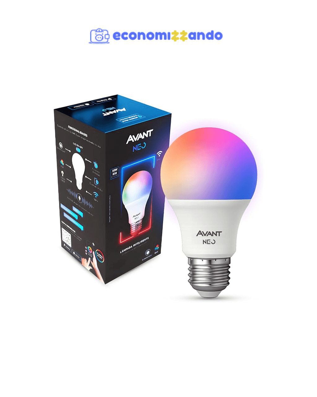 Lampada Led Smart Inteligente Wi Fi Alexa google 10w RGB E27 110v/220v Cod: 290028177 Neo Avant (1)