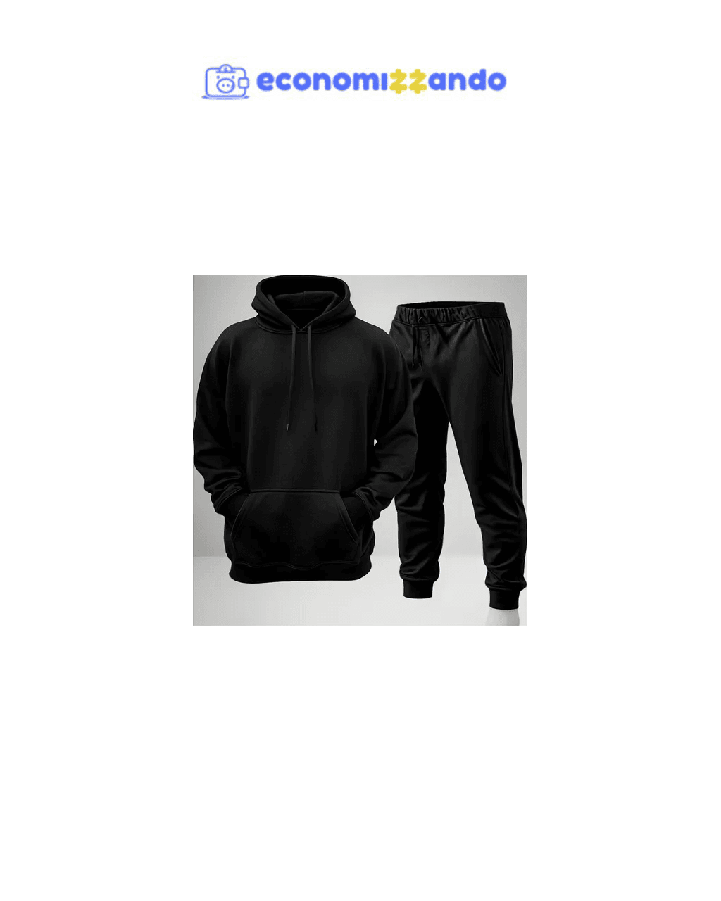 Conjunto Calça E Blusa De Moletom Liso Masculino Unissex