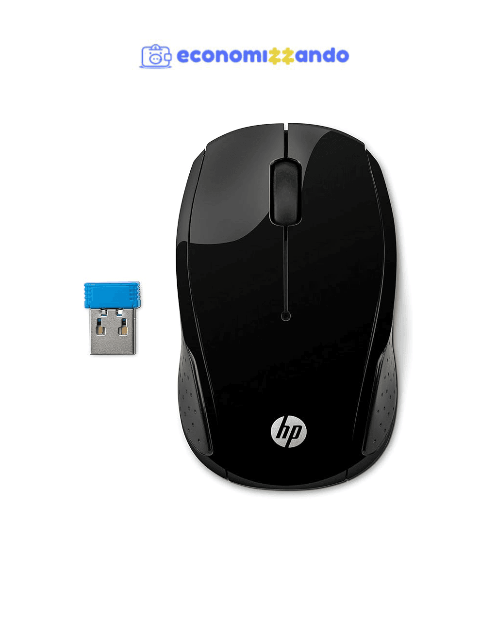 Mouse Sem Fio HP 200 Oman- com Sensor Óptico de até 1000 DPI, Preto (X6W31AA)