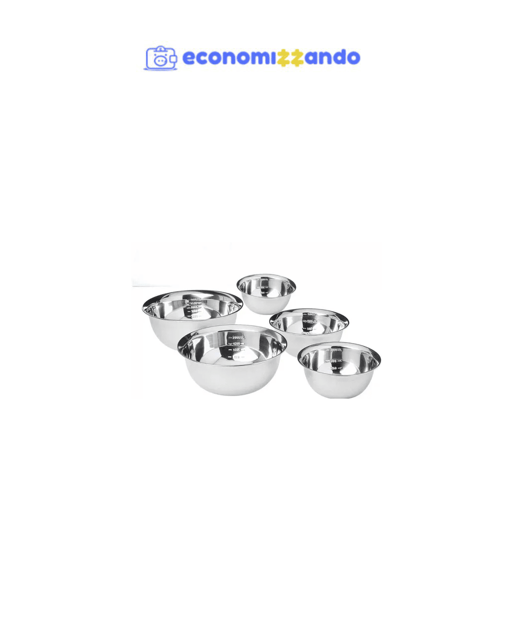 Kit Jogo 5 Tigela Inox Cumbuca Bowl Conjunto Bacia Saladeira