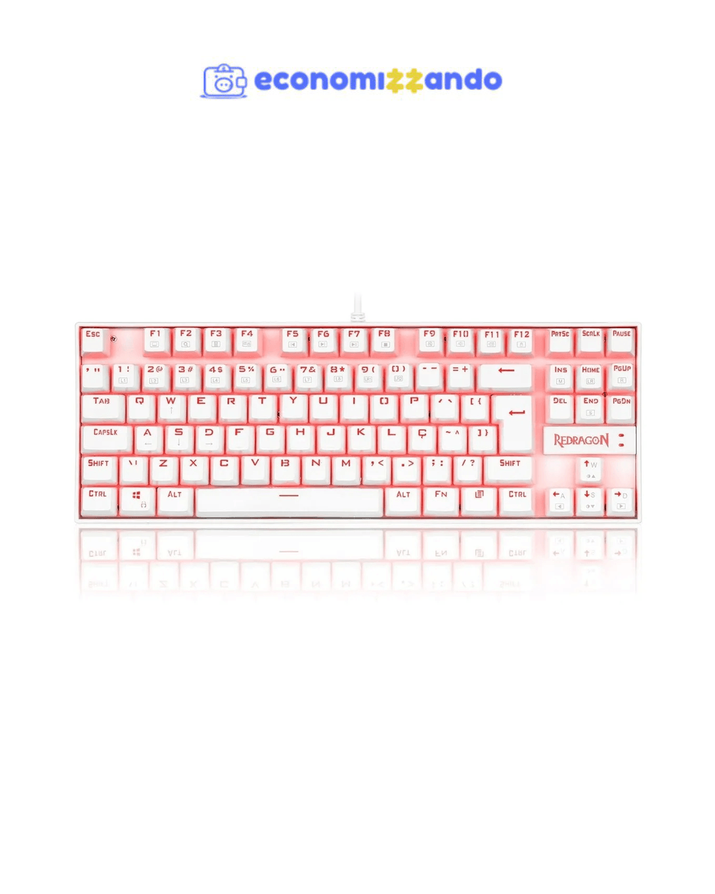 Redragon Kumara LED Vermelho Lunar White Switch Azul