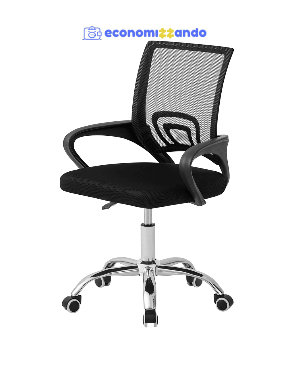 Cadeira de Escritório Secretária Giratória com Encosto Arco Confortável em Malha Respirável