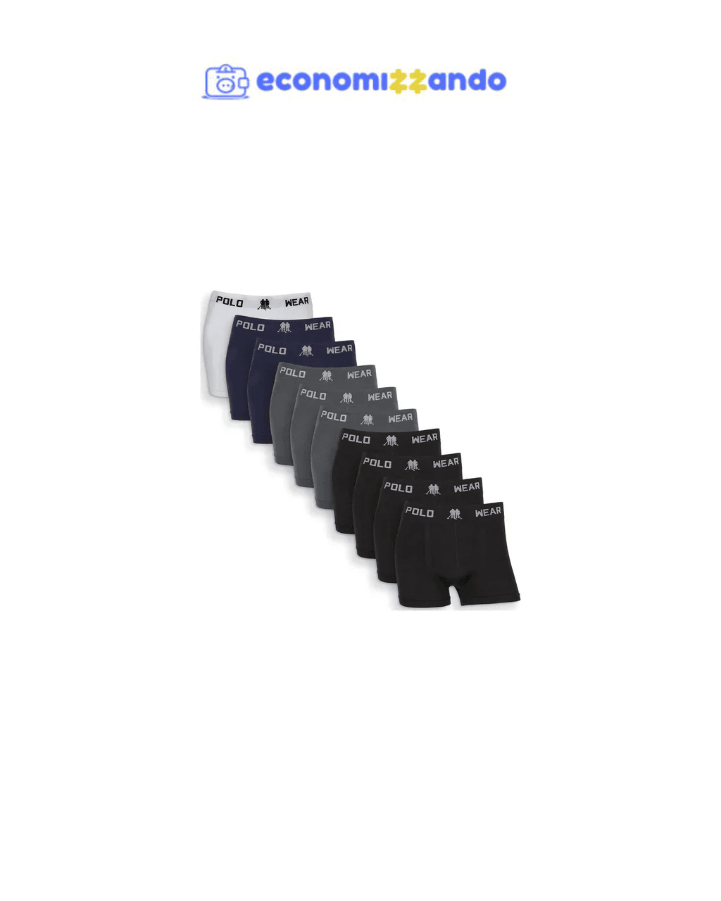 Kit 10 Cuecas Boxer Polo Wear Masculina Sem Costura