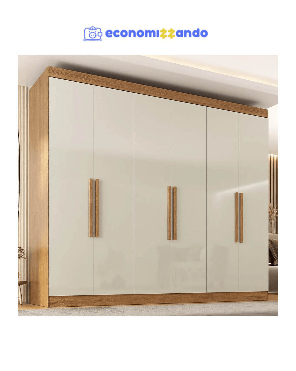Guarda-roupa Casal 6 Portas 2 Gavetas Paris Ce