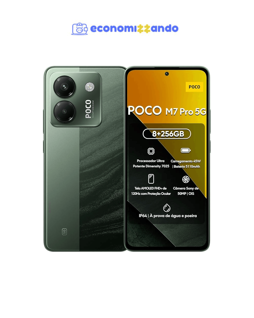 Xiaomi Smartphone POCO M7 Pro 5G Verde, 8GB 256GB
