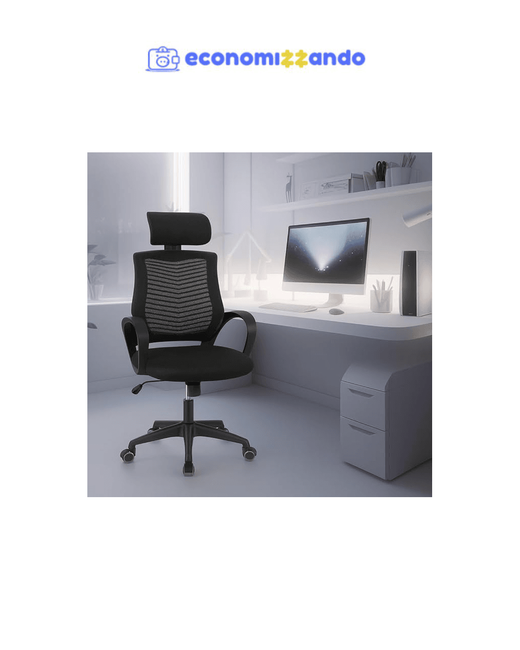 Cadeira de Escritório Ergonômica Diretor Com Apoio de Cabeça