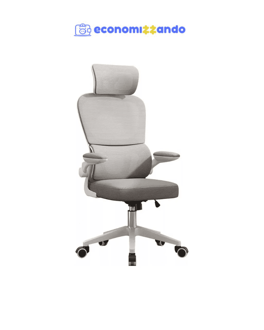 Cadeira Escritório Ergonômica G500 Luvinco Cor Cinza Com Suporte Lombar estofado mesh