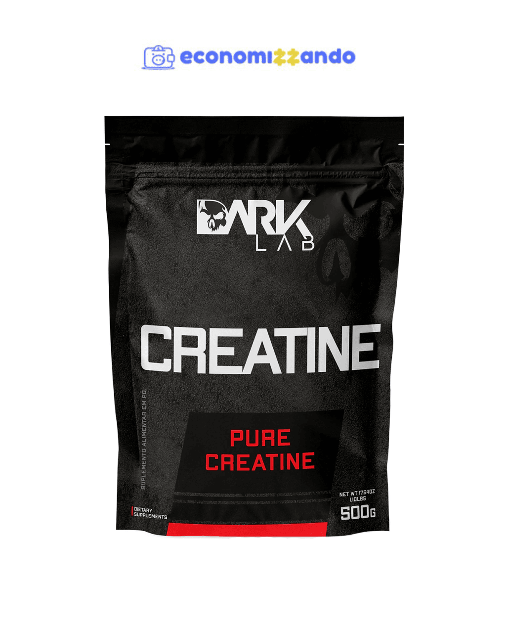 Creatina Monohidratada Pura Refil 500g Dark Lab - Creatina 100% Pura