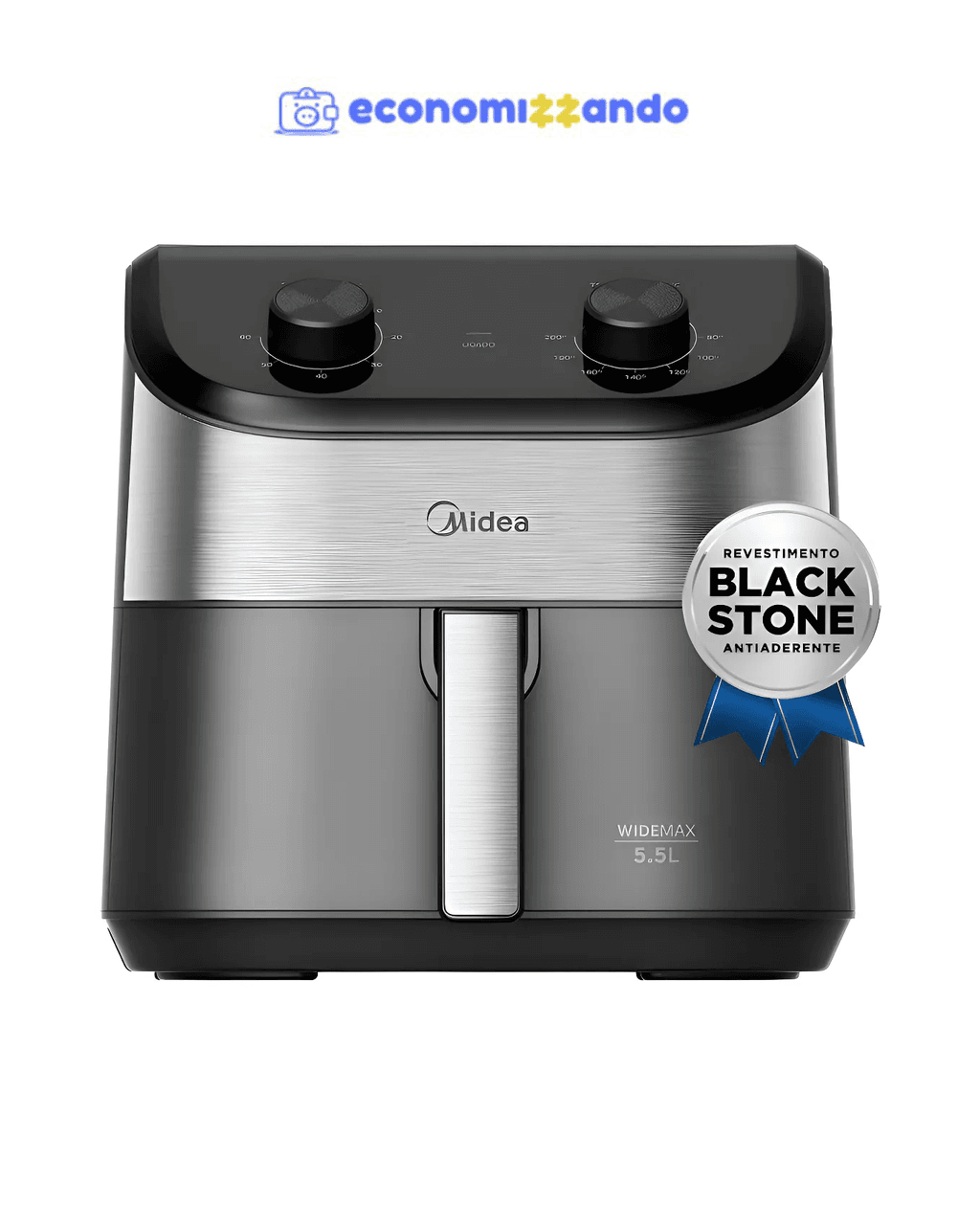 Fritadeira Air Fryer 5,5l Widemax Com Interior De Alumínio 1900w Midea