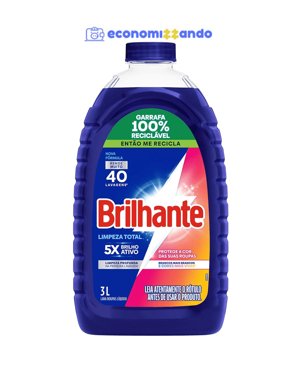 Brilhante Limpeza Total - Lava Roupas Líquido 3L