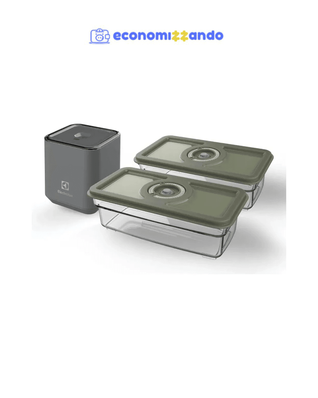 Kit Seladora A Vácuo Portátil Com 2 Potes Electrolux Cinza