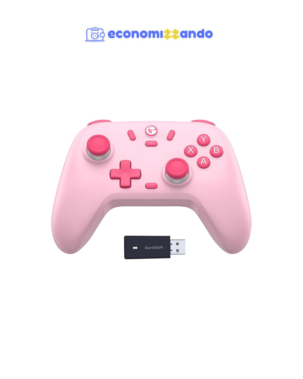GameSir Nova Lite Controlador sem fio 2.4g para PC com Windows, iPhone, Android, Switch e Steam Deck - Rosa