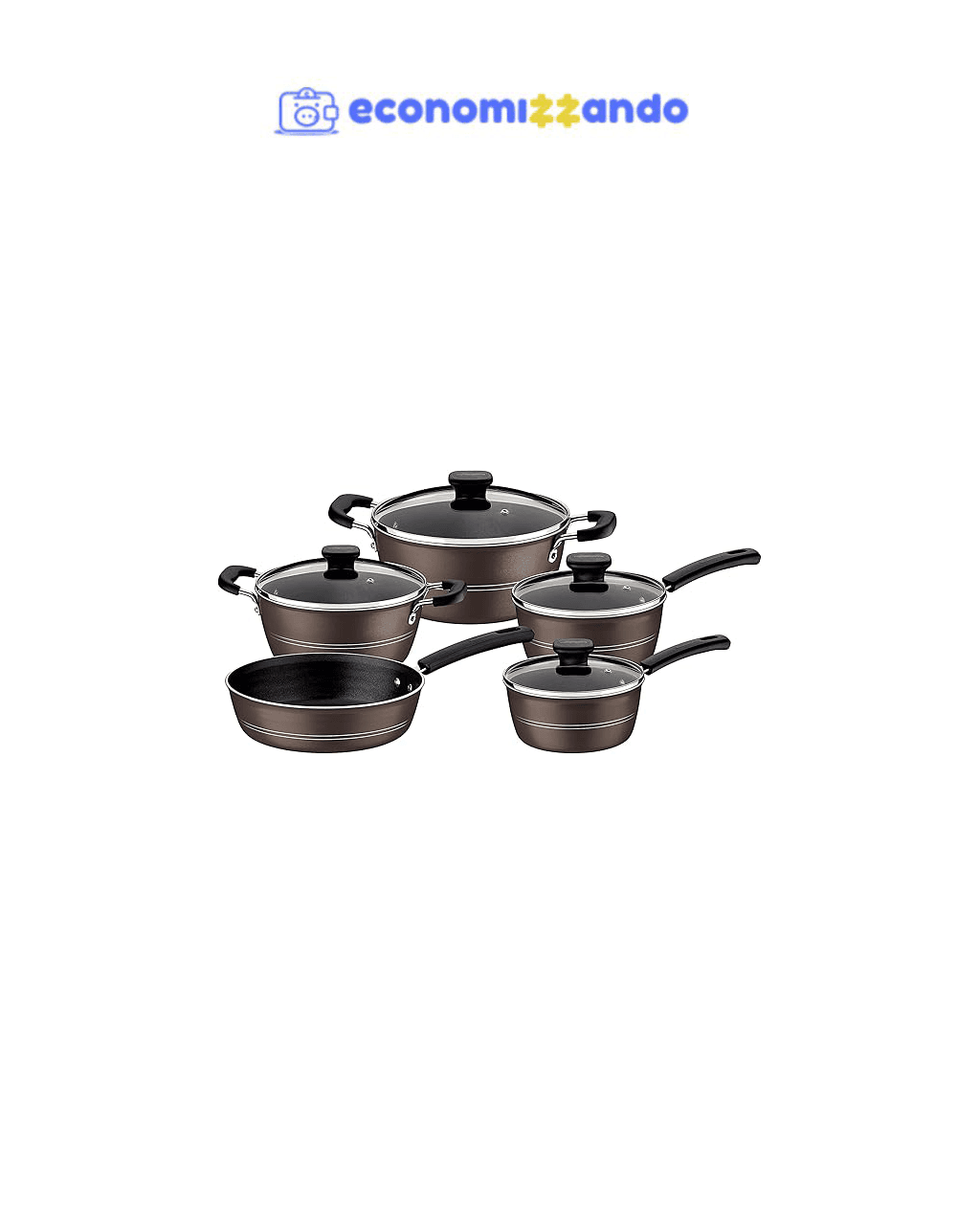Jogo Panelas Alum 5Pc Sicilia Cinza Tramontina