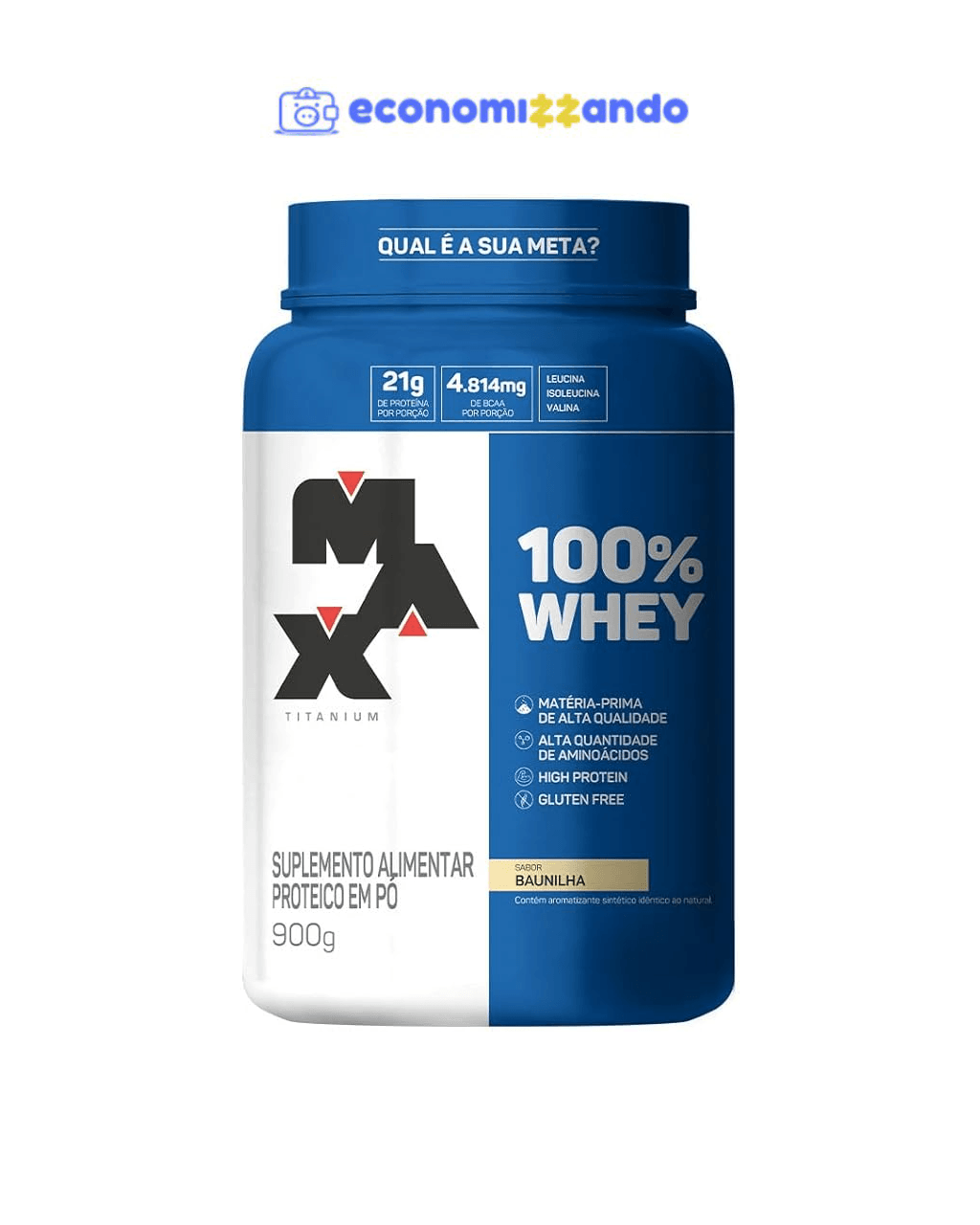 Max Titanium 100% Whey - 900G Baunilha