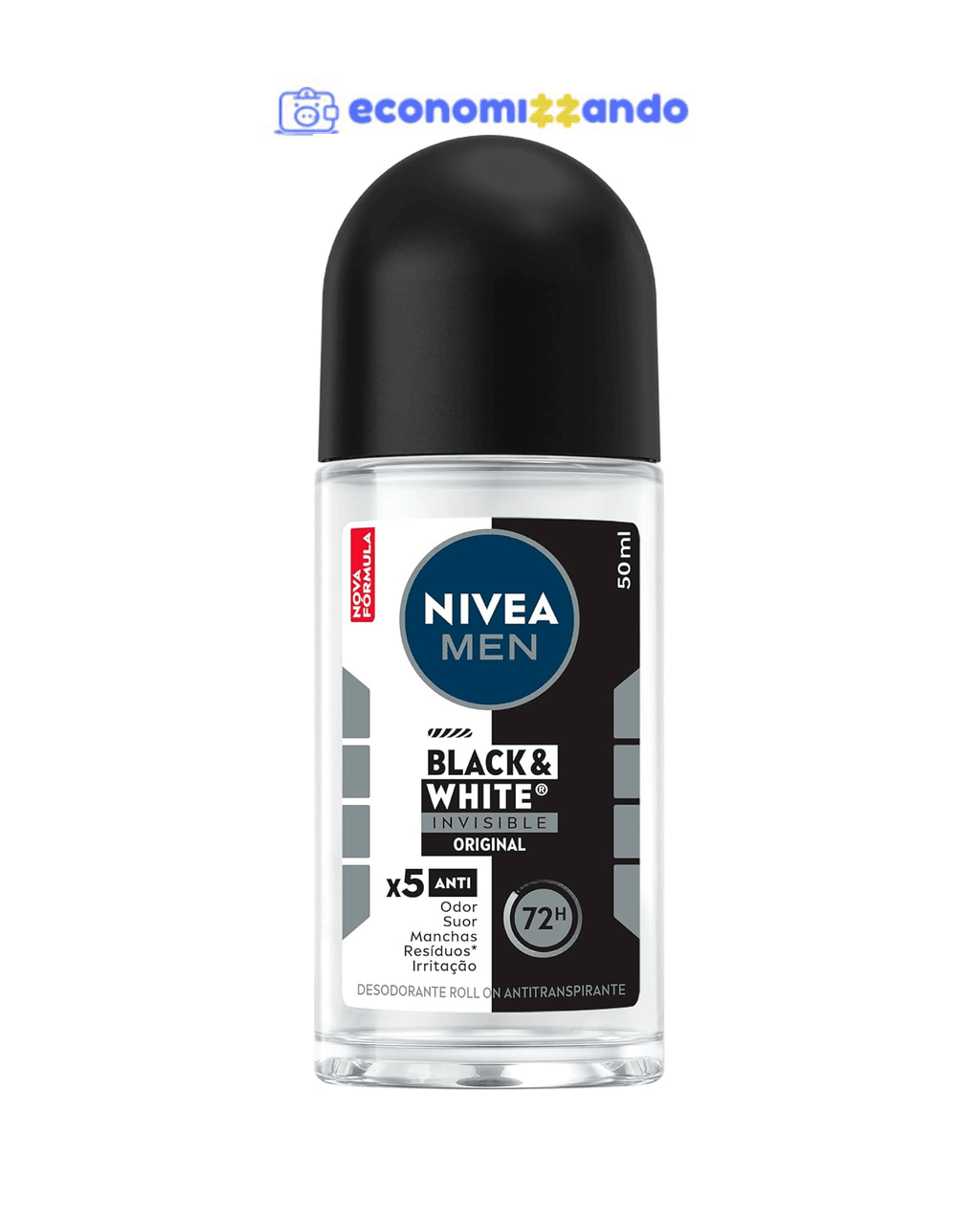 NIVEA MEN Desodorante Masculino Roll-on Black 