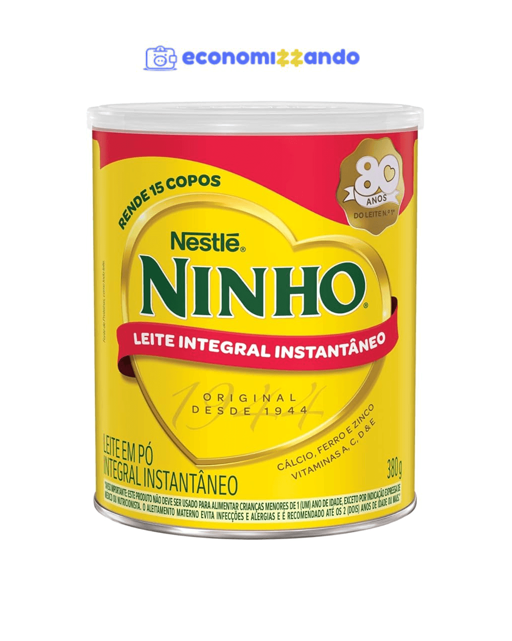 Leite Pó Instantâneo Integral Ninho Lata 380g