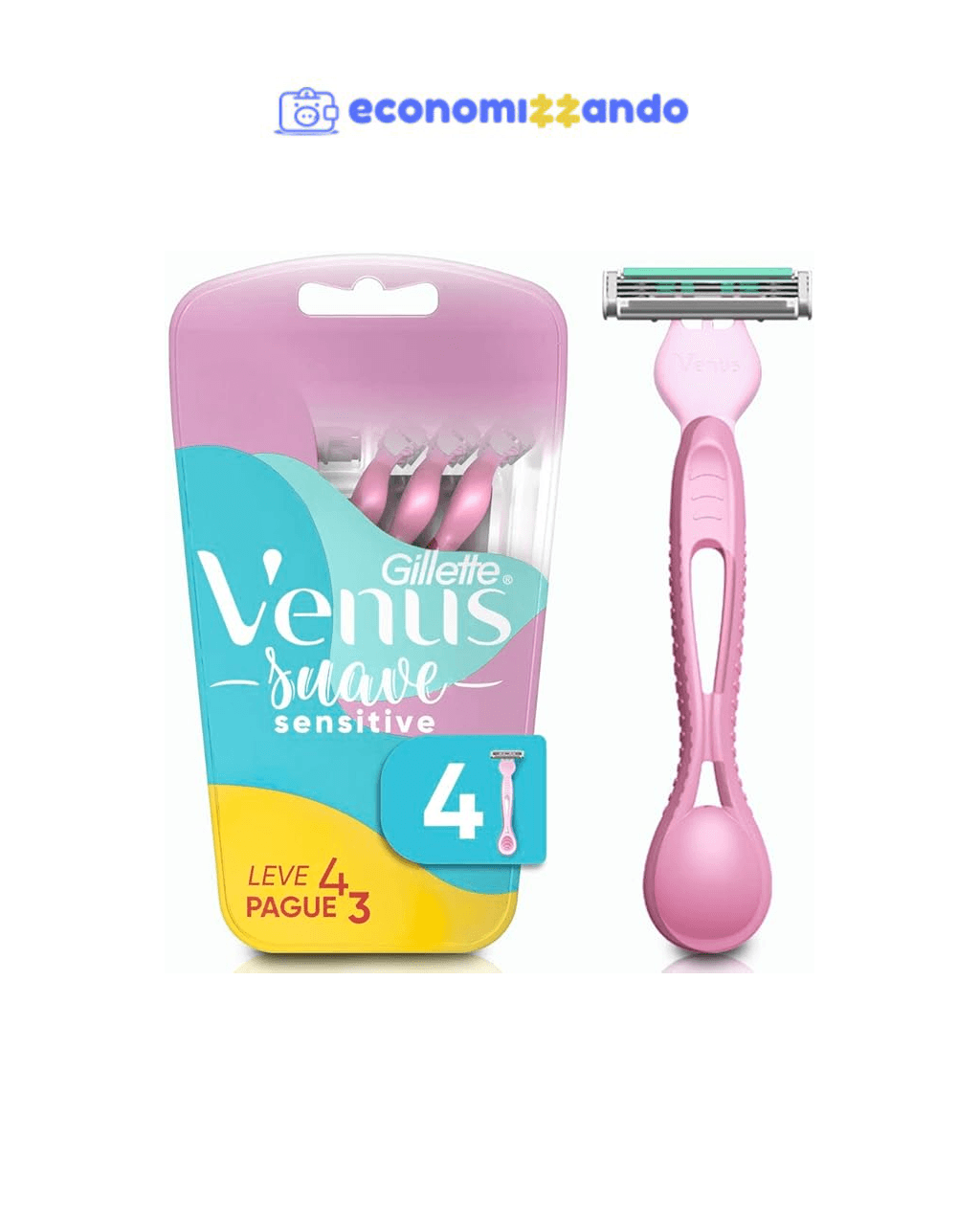 Gillette Aparelho De Depilar Venus Suave Sensitive 4 Unidades