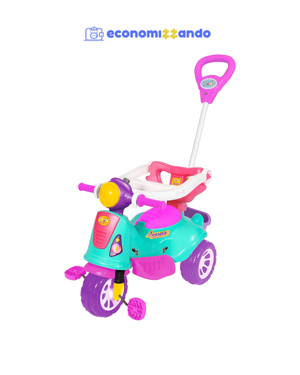 Triciclo Infantil Avespa Pink Maral Com Pedal
