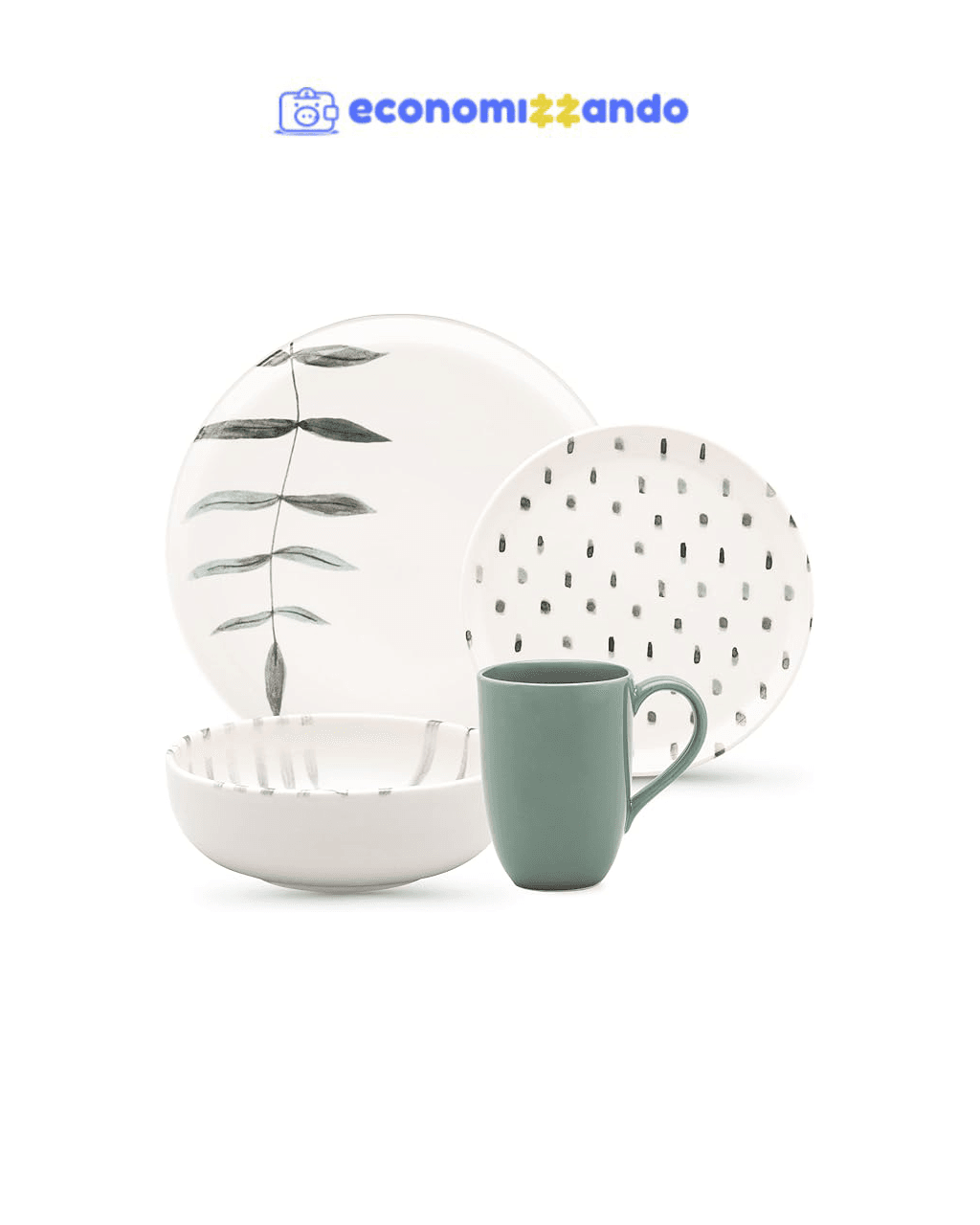 Oxford Aparelho De Jantar 16 Peças Flat Samambaia