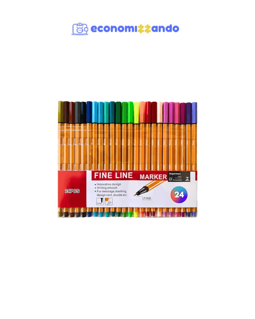 Kit Canetas Fineliner Coloridas Ponta Fina 0.4mm  (24)