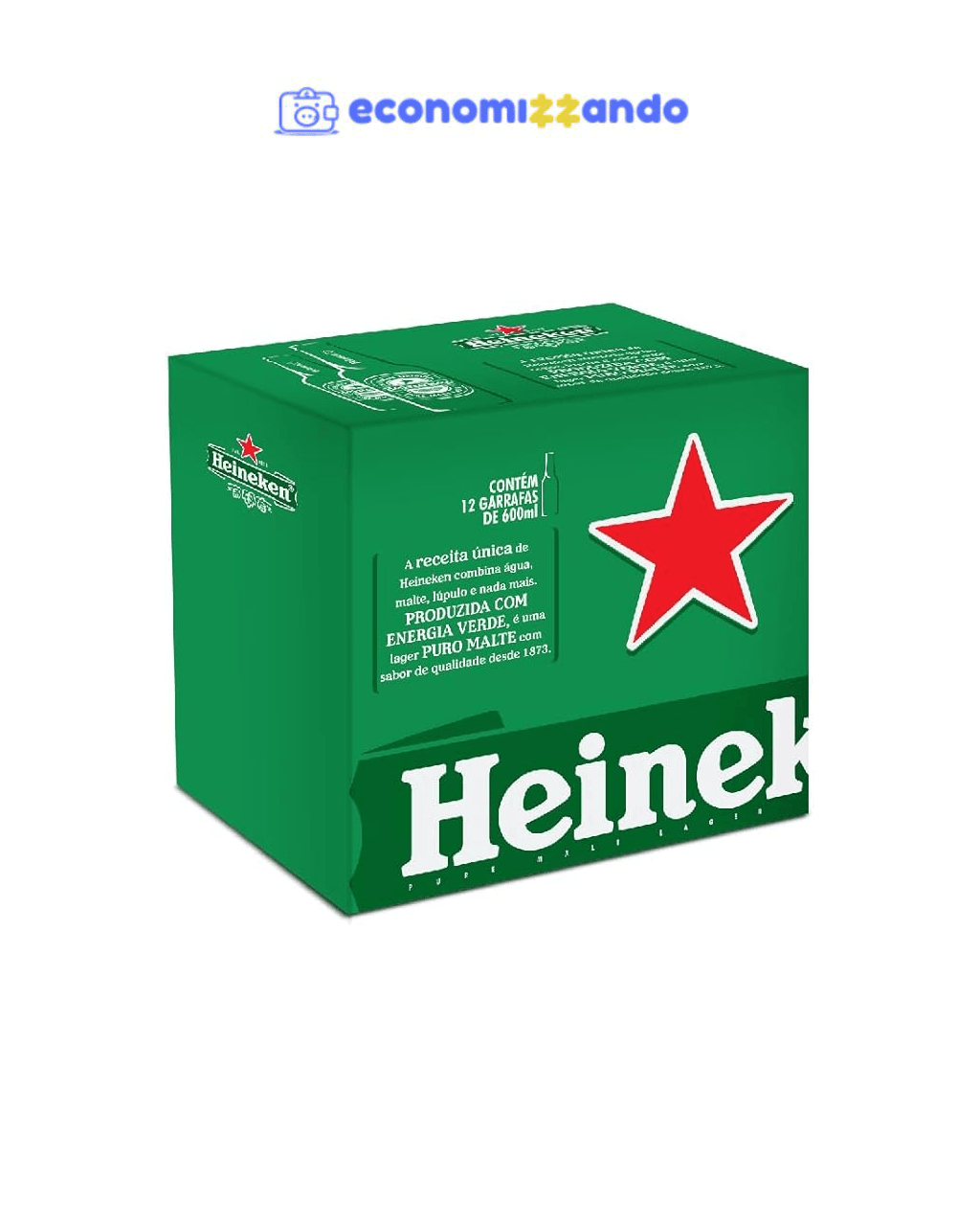 Cerveja Heineken Garrafa 600ml - 12 unid.
