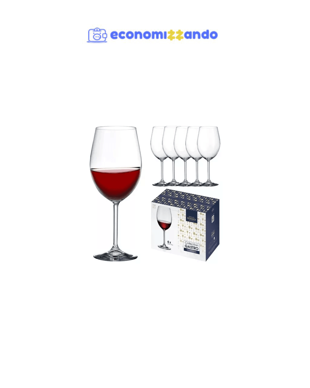 Jogo 6 Taças Cristal Titanium Vinho Tinto 580ml