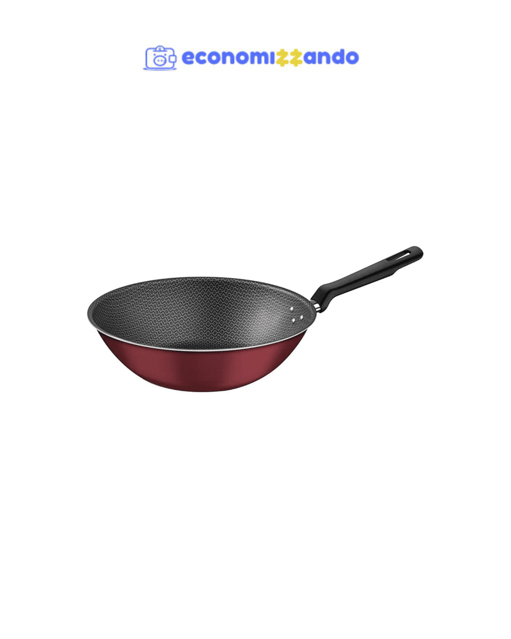 Wok Tramontina Loreto em Alumínio com Revestimento Interno e Externo Antiaderente Starflon Max Vermelho 28 cm 3,6 L