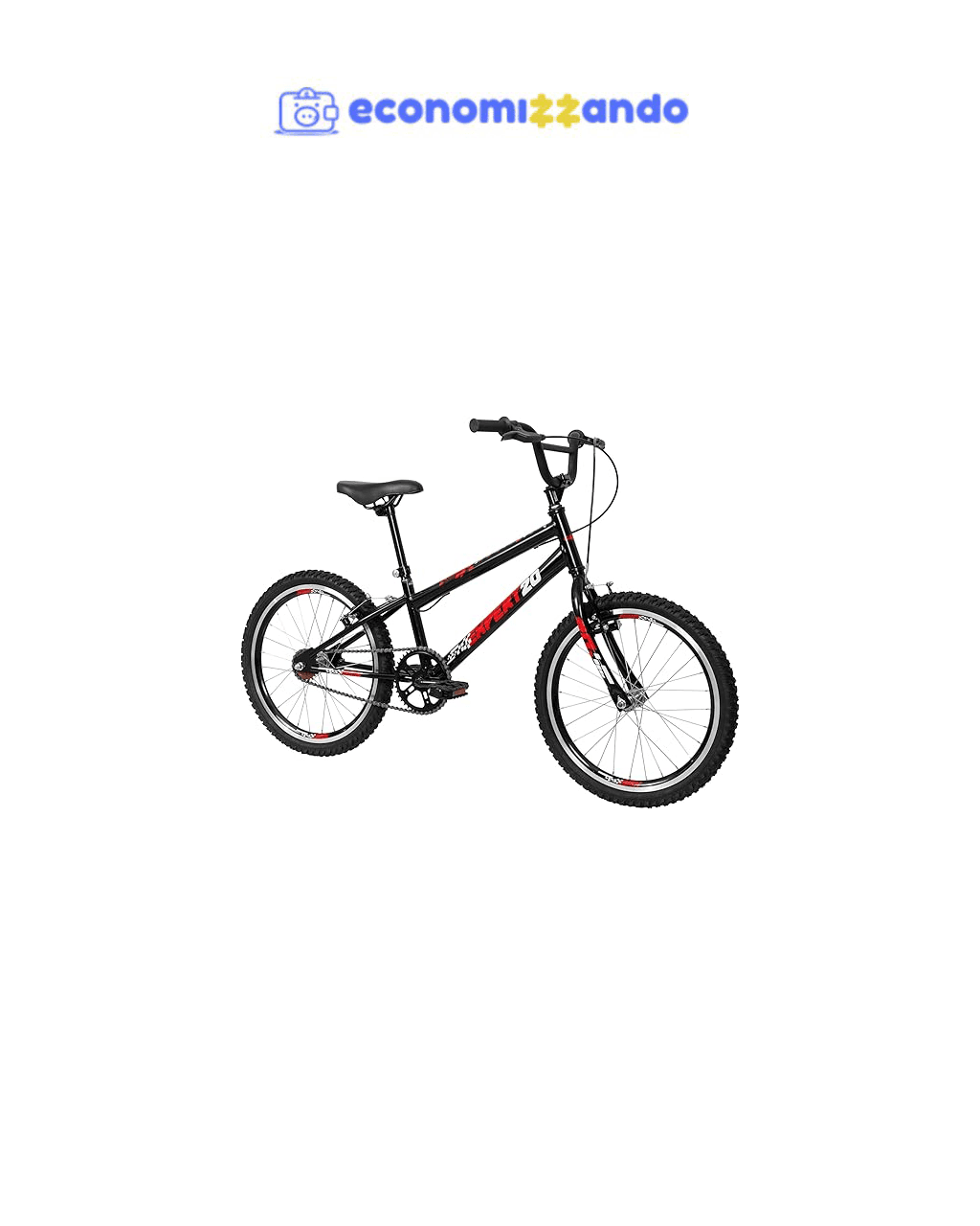 Caloi Bicicleta Infantil Expert, Aro 20, Preta