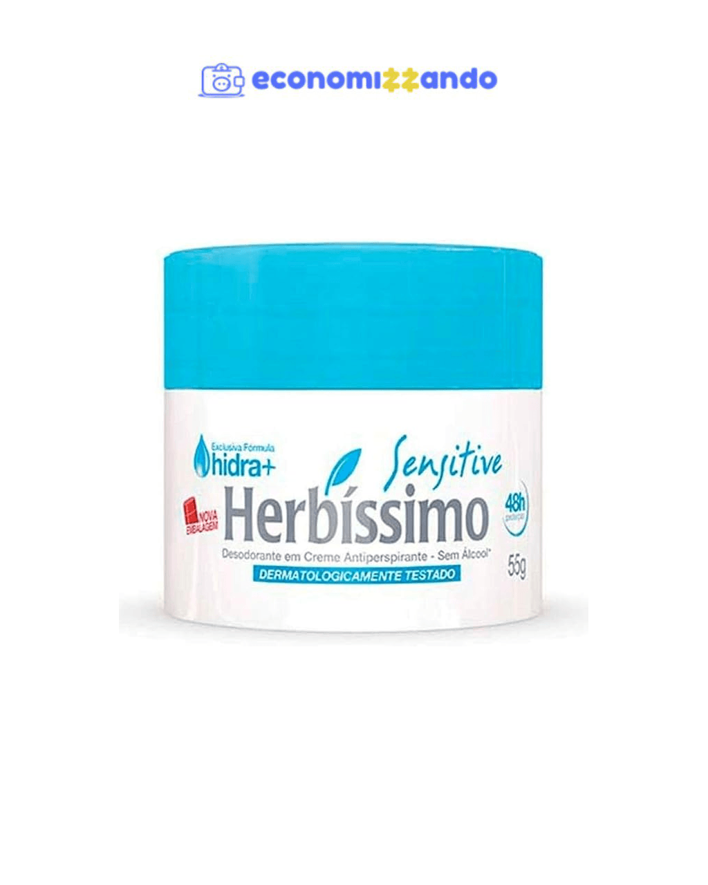 Desod. Creme Herb. Sensitive 55 Gr, Herbissimo