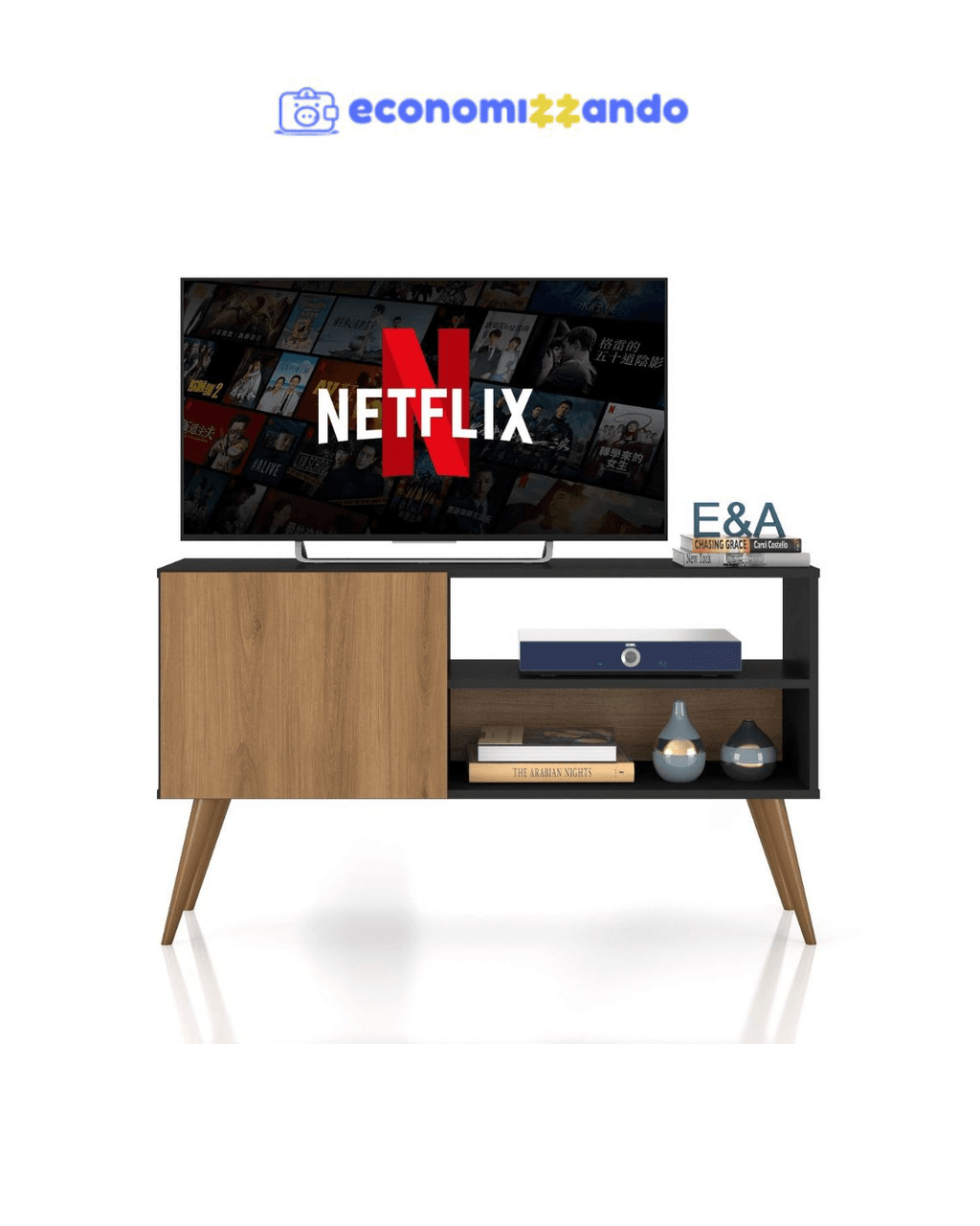 Rack Bancada Gardénia Com Pés Retrô Moderno 