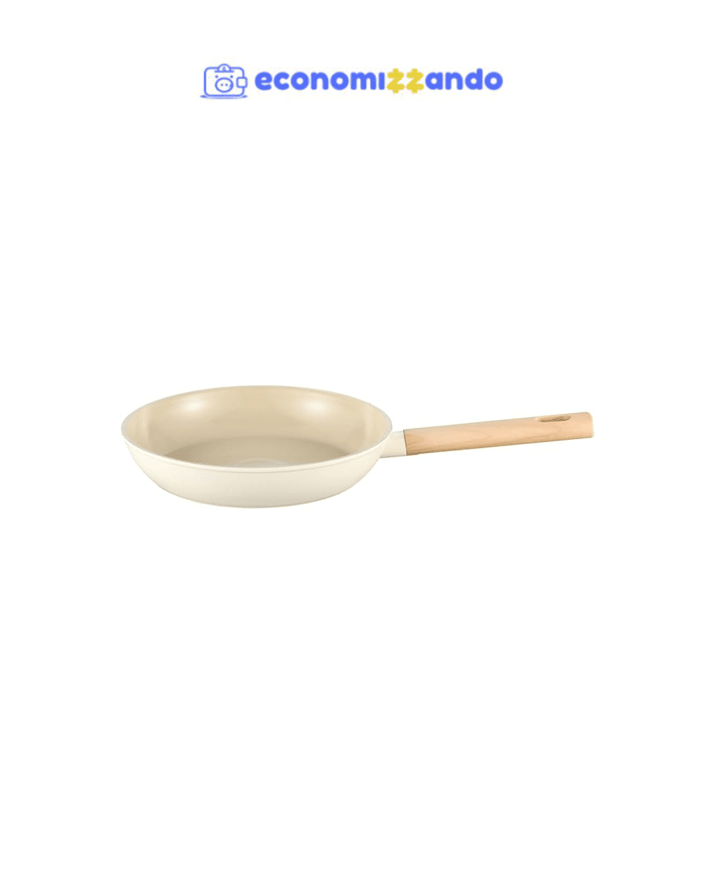 Oikos - Frigideira Antiaderente Ultra Ceramic 24cm para Fogão por Indução, a Gás, Elétrico e Vitrocerâmico Cor Bege Mou Nata