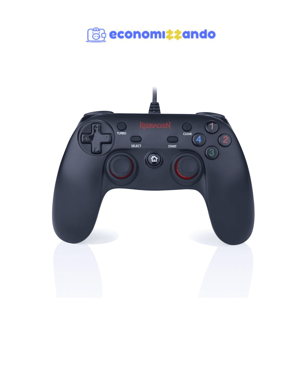 Controle com Fio para Computador e 16 Botões de Comando de Entrada de Dados Saturn G807, Redragon, Joysticks e Controles para Computador, Preto