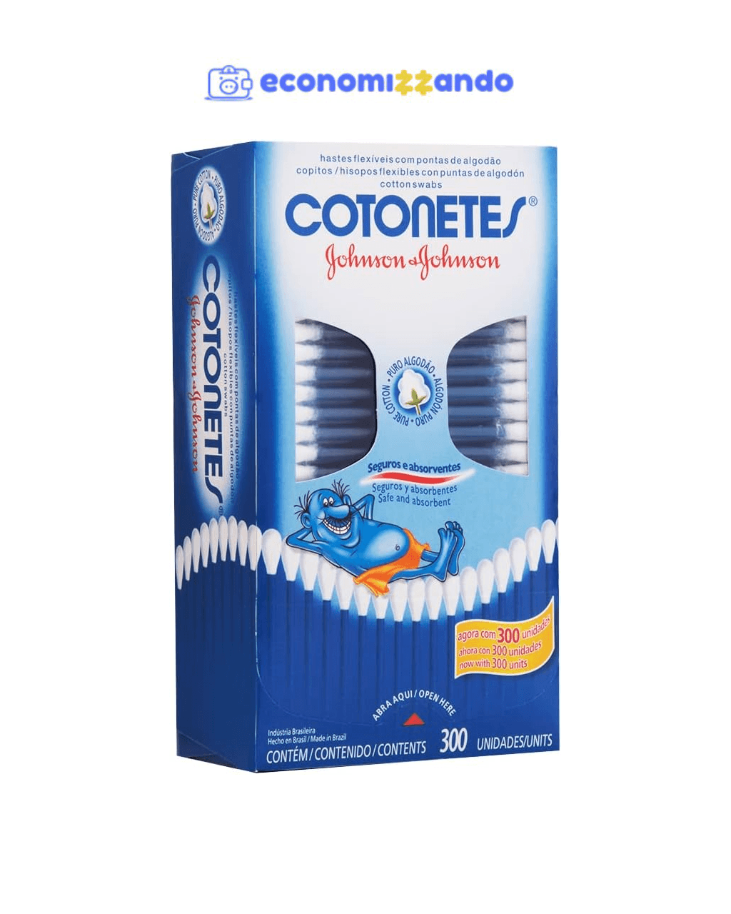 Cotonetes Hastes Flexíveis,300un