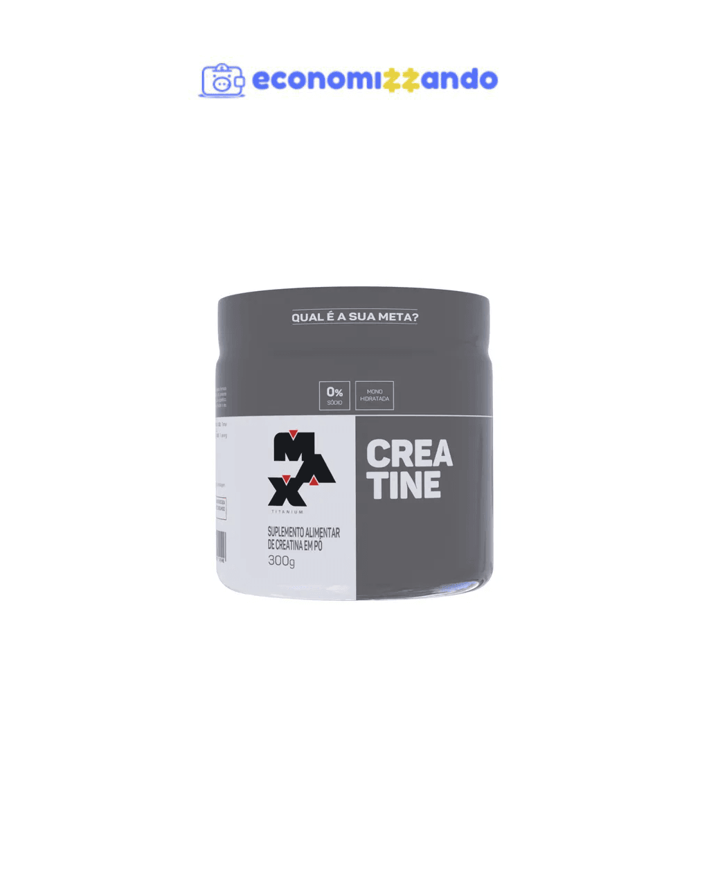 Creatina Max Titanium Monohidratada em Pó Pote 300g Creatina Po Sem Sabor