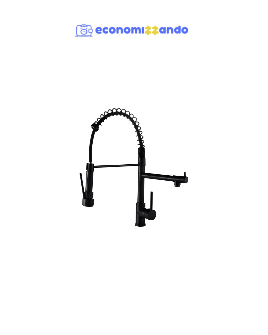 Torneira Misturador Monocomando Cozinha Gourmet Preta Fosco Preto