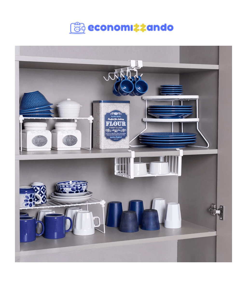 Organizador De Armário De Cozinha Kit Com 5 Organizadores