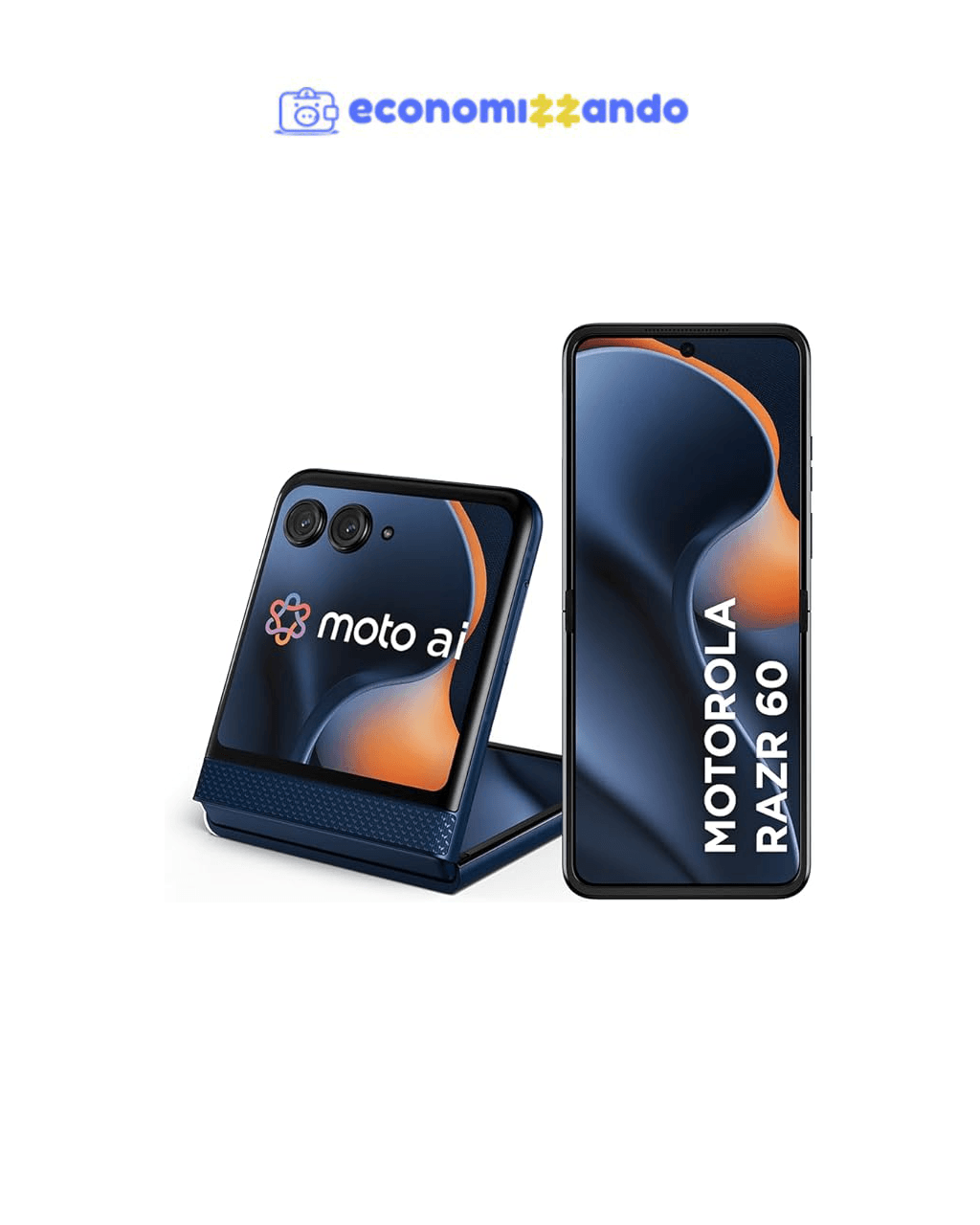 Smartphone Motorola Razr 60-256GB 24GB (12GB RAM 12GB Ram Boost) Tela dobrável 6,9" pOLED e externa 3,6” Moto AI camera IP48 - Azul Marinho