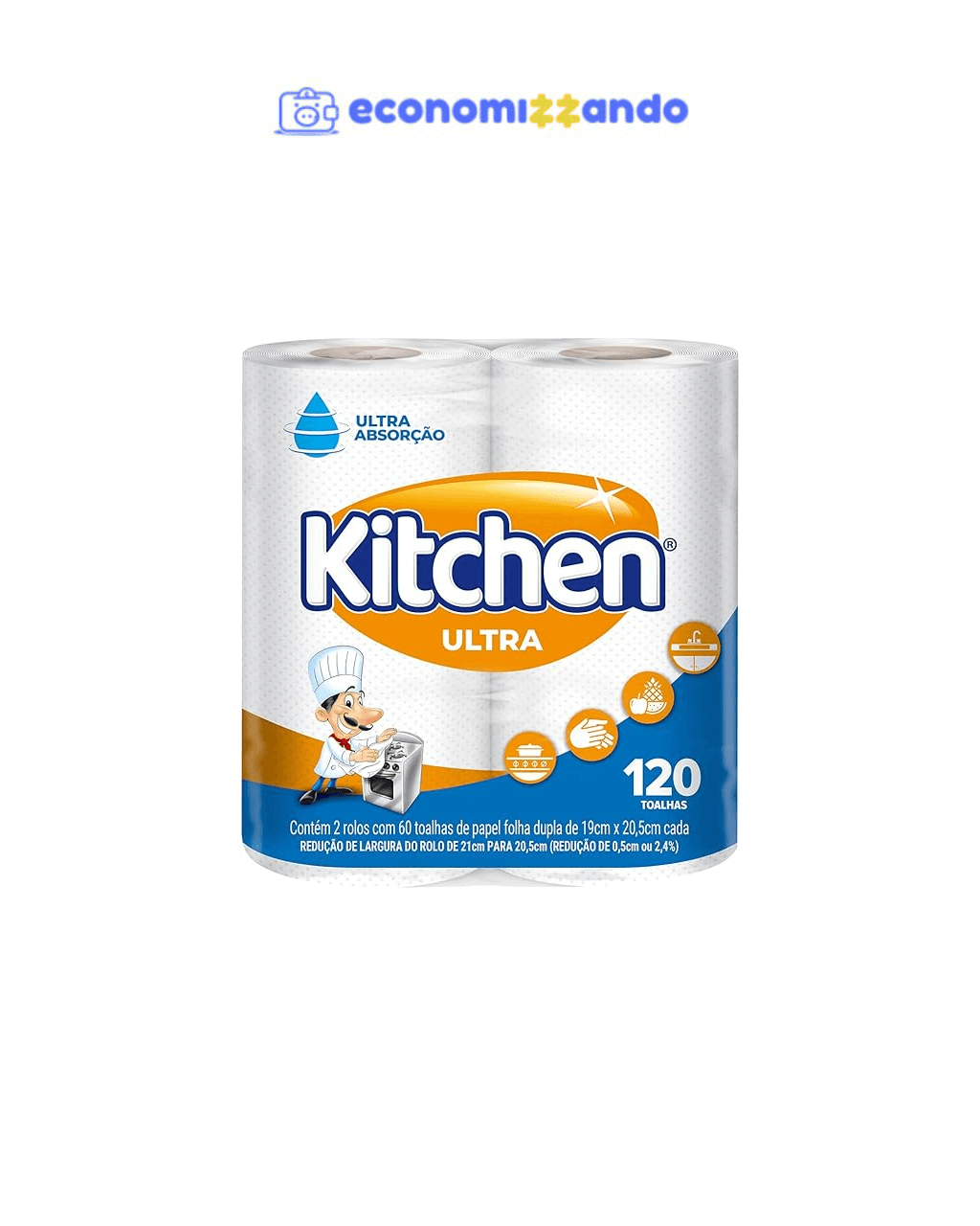 Papel Toalha Kitchen Ultra 120 Folhas (Min. 2UN.)