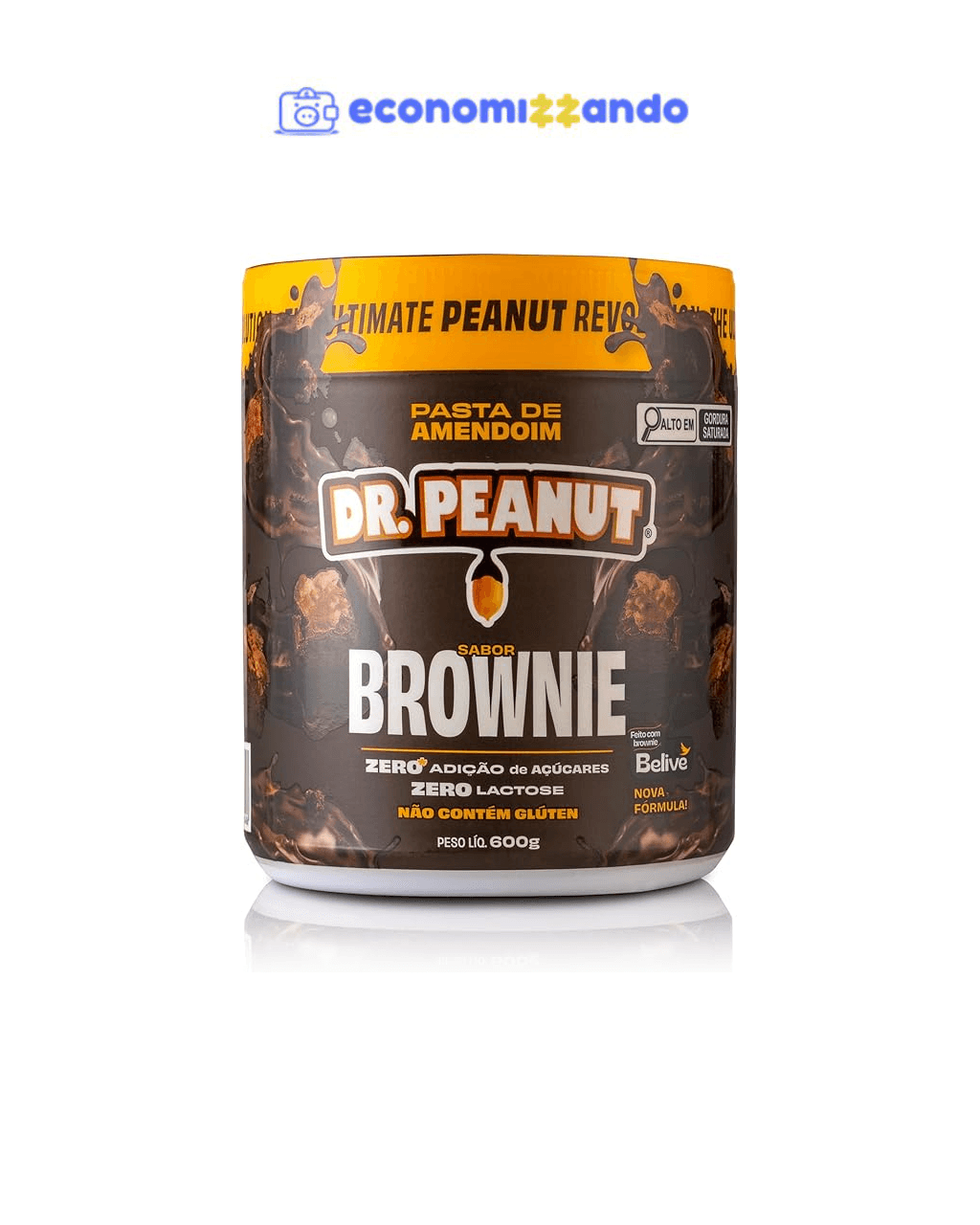 Dr Peanut Pasta De Amendoim Sabor Brownie Com Whey Protein 600G Dr. Peanut