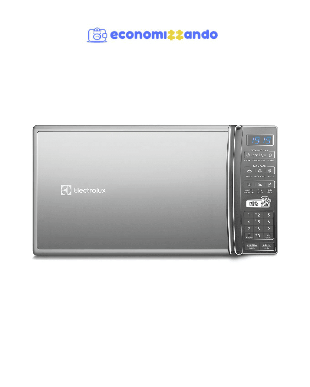 Micro-ondas de Bancada Electrolux Cinza 27L com 55 receitas pré-programadas no Menu Online MS37R