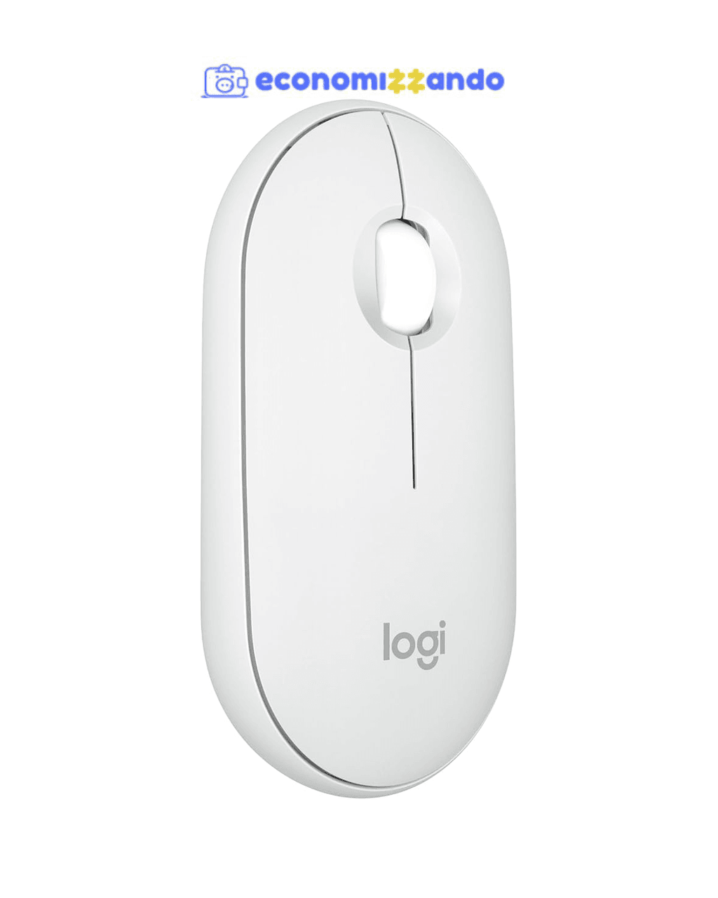 Mouse sem fio Logitech Pebble 2 M350s com Clique Silencioso, Design Slim Ambidestro, Conexão Bluetooth e Pilha Inclusa - Branco