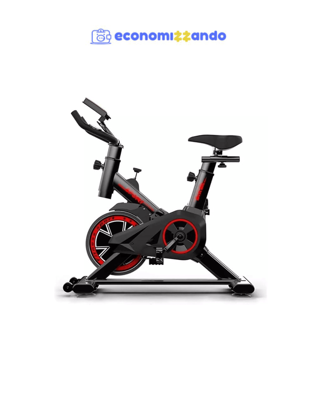 Bicicleta Ergométrica Spinning Indoor com Ajuste de Resistência, Monitor LCD e Assento Confortável