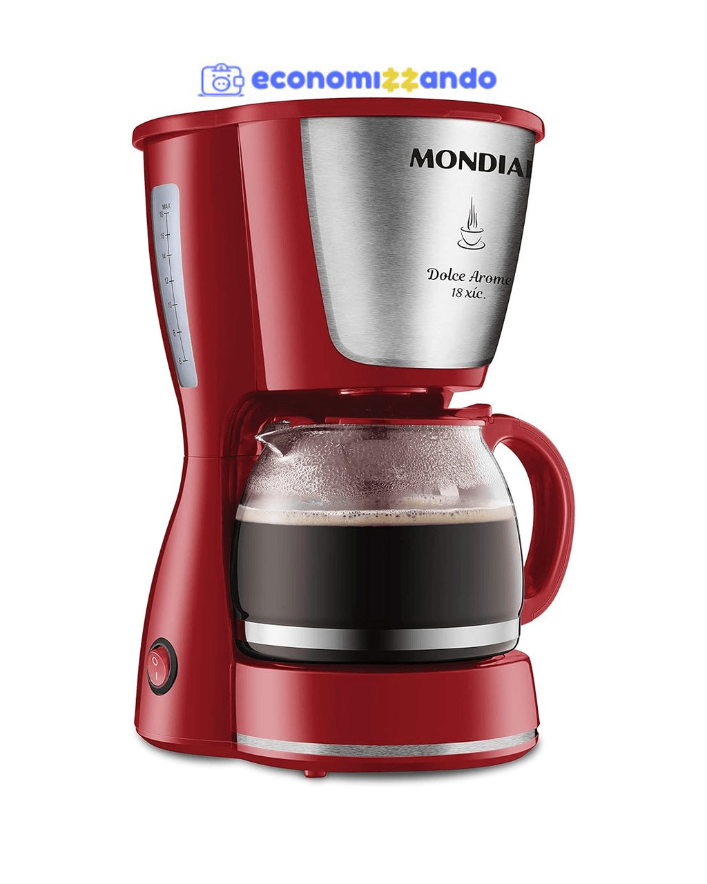Cafeteira Elétrica Dolce Arome, Mondial, Vermelho/Inox, 550W, 110V - C-35 18X