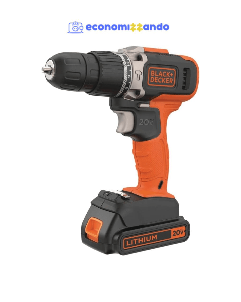 BLACK DECKER Furadeira e Parafusadeira VRR com 2 velocidades, Furadeira de Impacto 360 RPM a 1.400 RPM, 110V, Modelo ‎BCD704C1, 20V